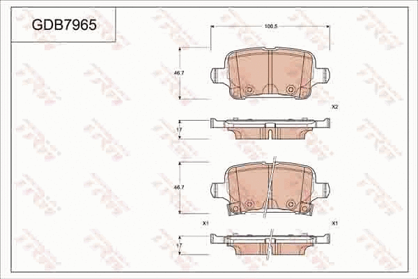 Brake Pad Set, disc brake (GDB7965)