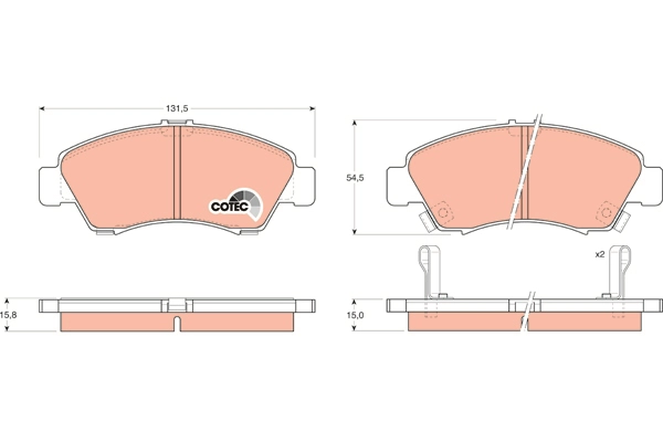 Brake Pad Set, disc brake (GDB1164AT)