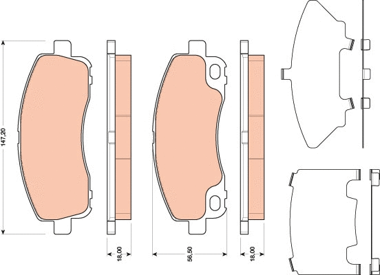 Brake Pad Set, disc brake (GDB3487)