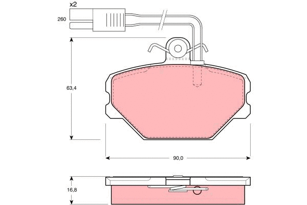Brake Pad Set, disc brake (GDB836)