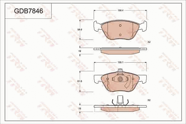 Brake Pad Set, disc brake (GDB7846)