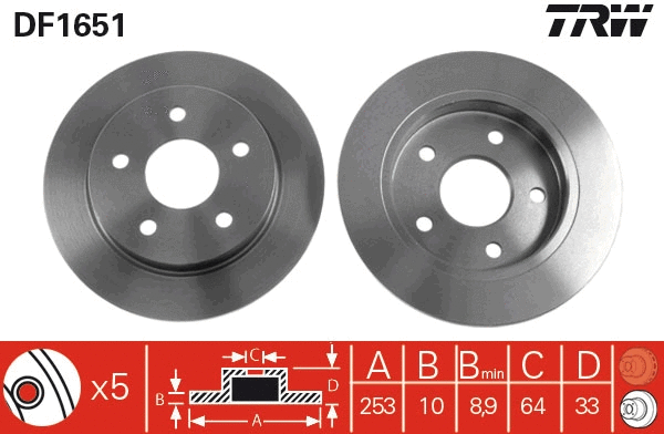 Brake Disc (DF1651)