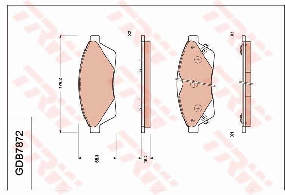 Brake Pad Set, disc brake (GDB7872DT)