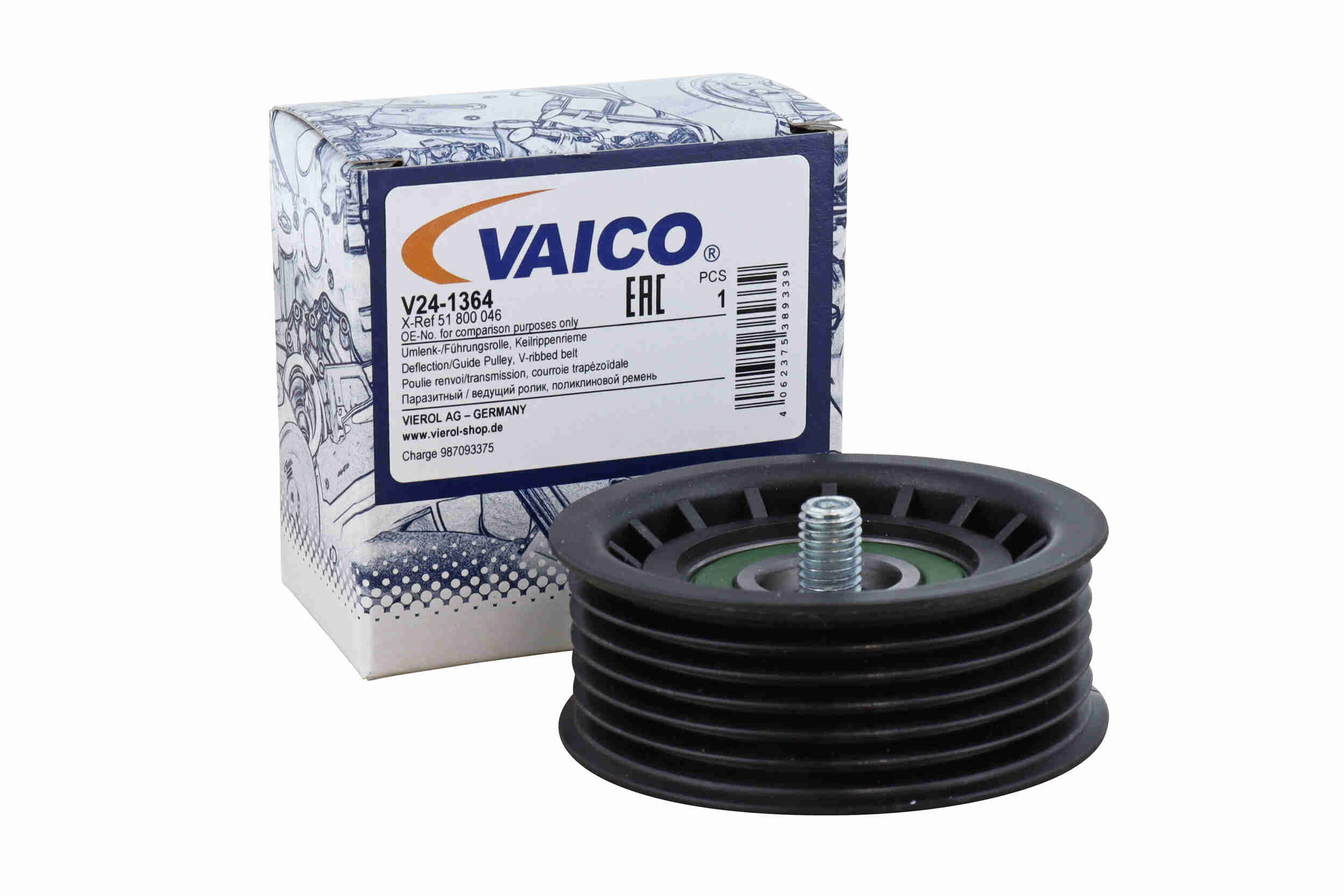 Deflection/Guide Pulley, V-ribbed belt