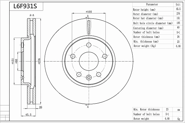 Brake Disc (L6F931S)