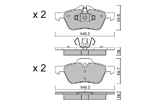 Brake Pad Set, disc brake (BPMB-1010)