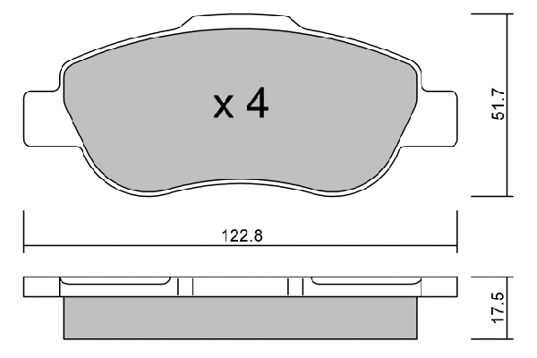 Brake Pad Set, disc brake (BPFI-1016)
