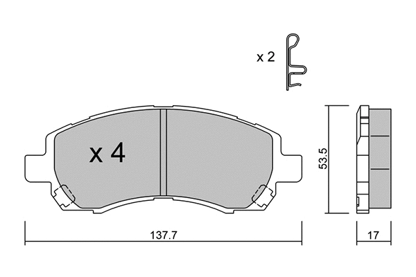Brake Pad Set, disc brake (BPSB-1001)