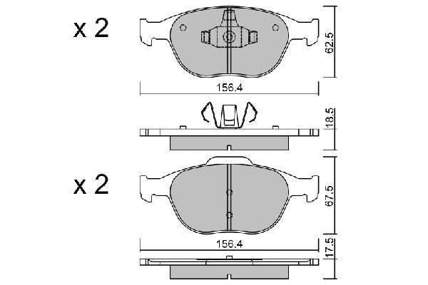 Brake Pad Set, disc brake (BPFO-1007)