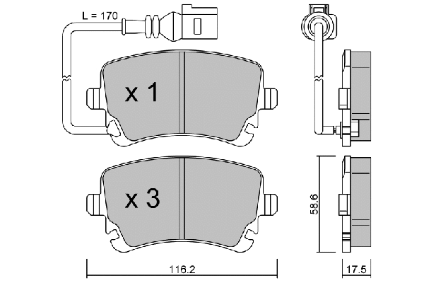Brake Pad Set, disc brake (BPVW-2002)
