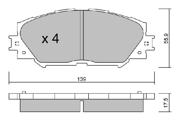 Brake Pad Set, disc brake (BPTO-1007)