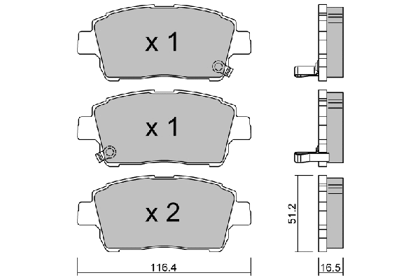 Brake Pad Set, disc brake (BPTO-1004)