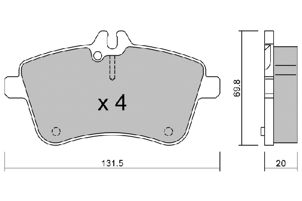 Brake Pad Set, disc brake (BPMB-1008)
