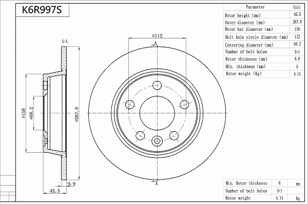 Brake Disc (K6R997S)