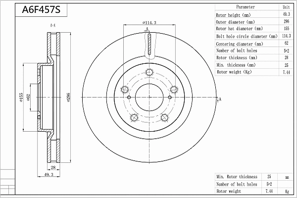 Brake Disc (A6F457S)