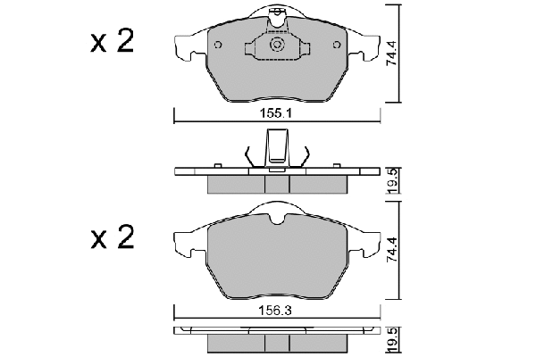 Brake Pad Set, disc brake (BPOP-1012)