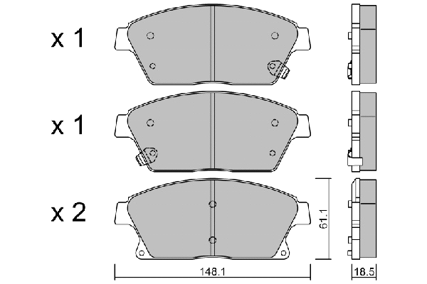 Brake Pad Set, disc brake (BPOP-1015)