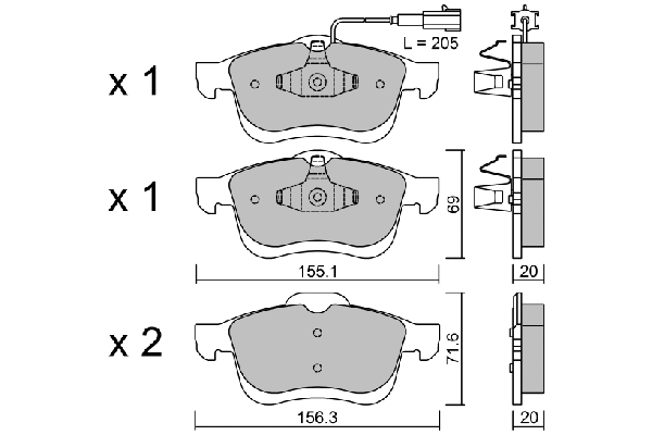 Brake Pad Set, disc brake (BPFI-1027)