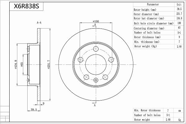 Brake Disc (X6R838S)