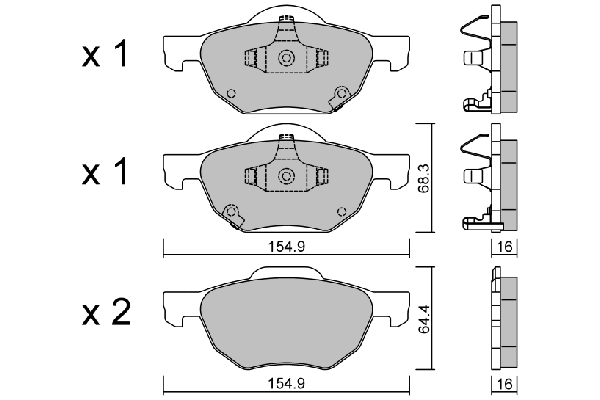 Brake Pad Set, disc brake (BPHO-1903)