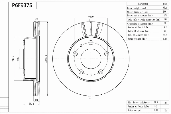 Brake Disc (P6F937S)
