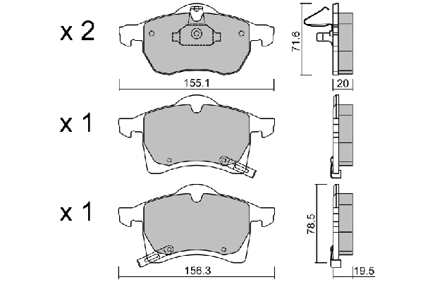Brake Pad Set, disc brake (BPOP-1013)