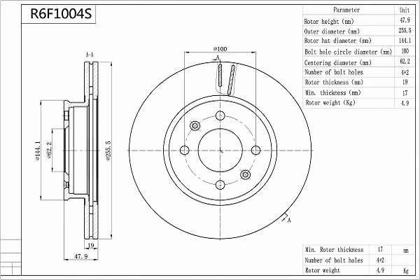 Brake Disc (R6F1004S)