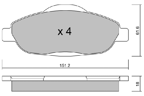Brake Pad Set, disc brake (BPPE-1001)