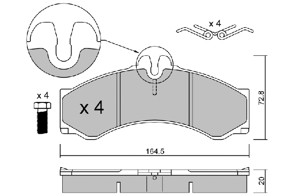 Brake Pad Set, disc brake (BPMB-1015)