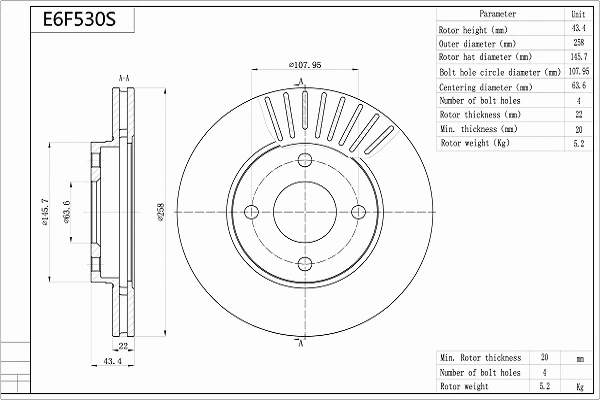 Brake Disc (E6F530S)