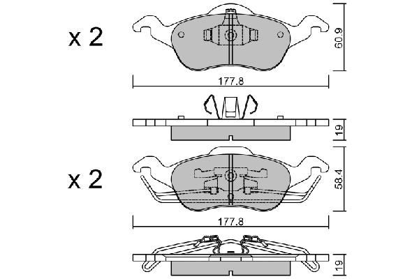 Brake Pad Set, disc brake (BPFO-1006)