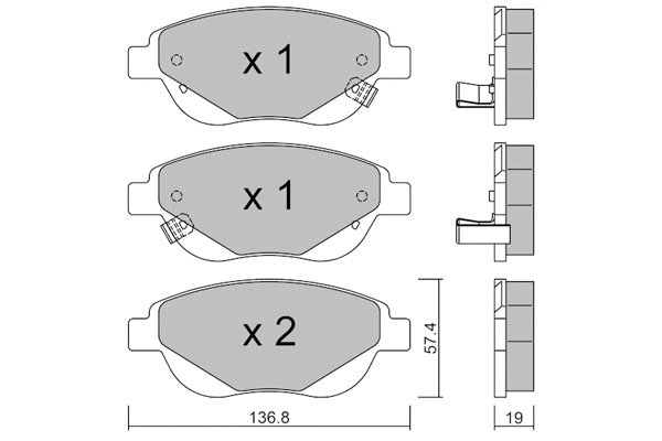 Brake Pad Set, disc brake (BPFI-1045)