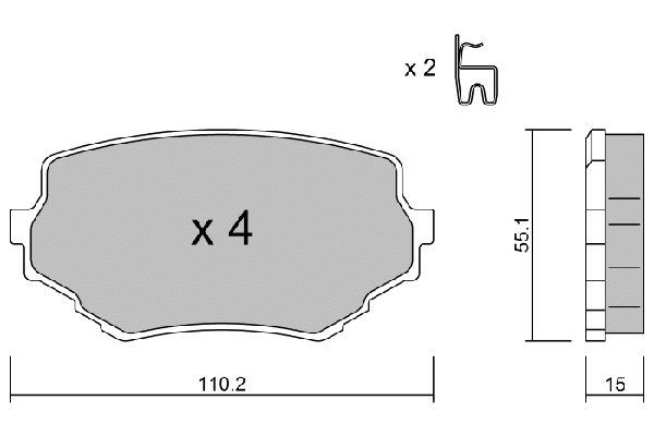Brake Pad Set, disc brake (BPSZ-1902)