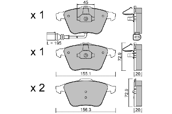 Brake Pad Set, disc brake (BPVW-1011)