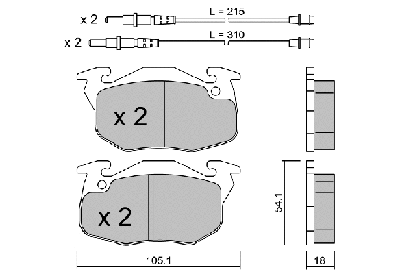 Brake Pad Set, disc brake (BPPE-1014)