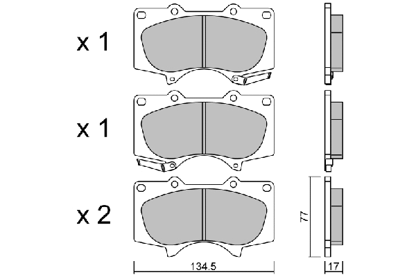 Brake Pad Set, disc brake (BPTO-1017)