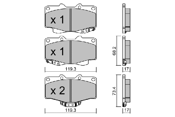 Brake Pad Set, disc brake (BPTO-1019)