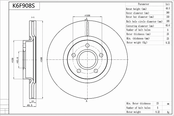 Brake Disc (K6F908S)