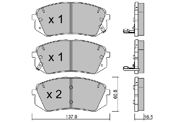 Brake Pad Set, disc brake (BPHY-1002)