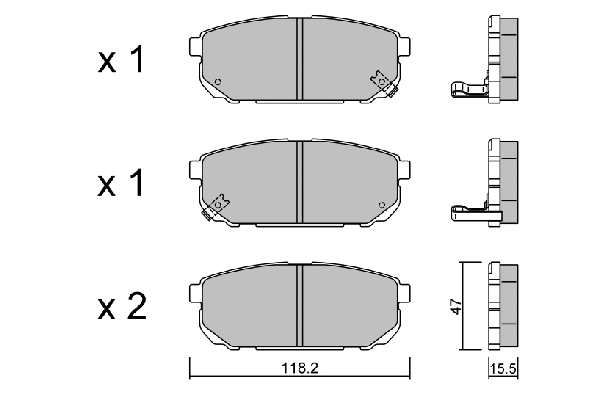 Brake Pad Set, disc brake (BPKI-2001)