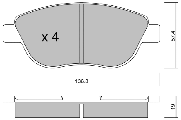 Brake Pad Set, disc brake (BPPE-1004)