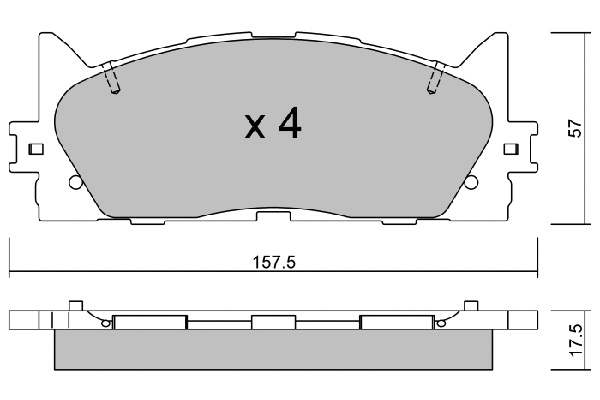 Brake Pad Set, disc brake (BPTO-1022)