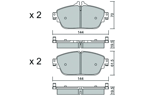 Brake Pad Set, disc brake (BPMB-1021)