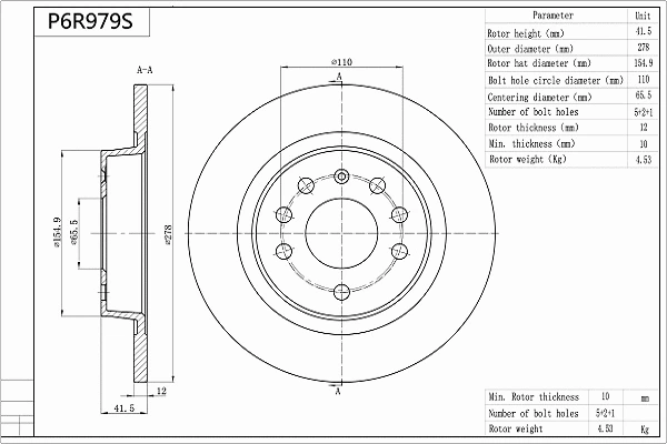 Brake Disc (P6R979S)