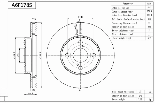 Brake Disc (A6F178S)