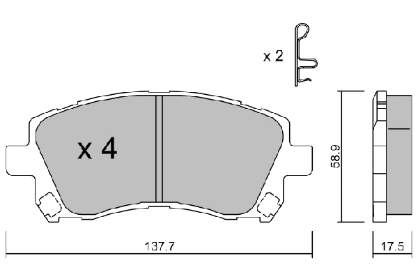 Brake Pad Set, disc brake (BPSB-1902)