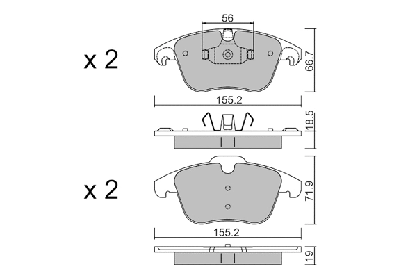 Brake Pad Set, disc brake (BPPE-1026)