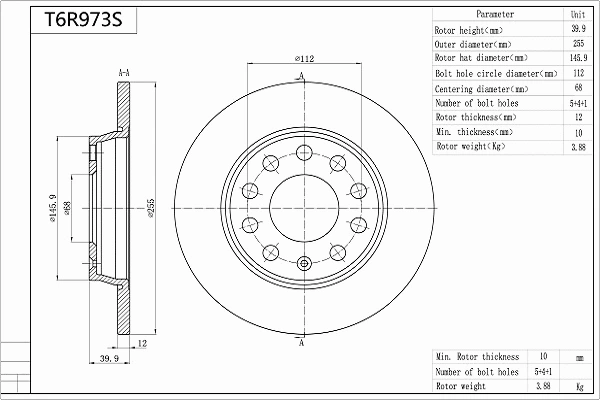 Brake Disc (T6R973S)