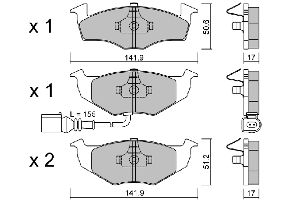 Brake Pad Set, disc brake (BPVW-1027)