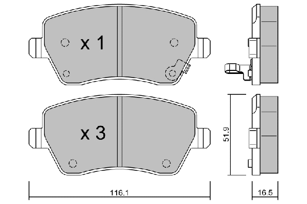 Brake Pad Set, disc brake (BPOP-1008)